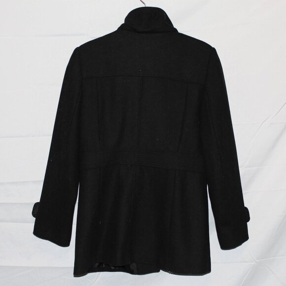 Kenneth Cole Coat w/ Removable Hood, 14, Black, Hip-Length, Button Front - Picture 5 of 8